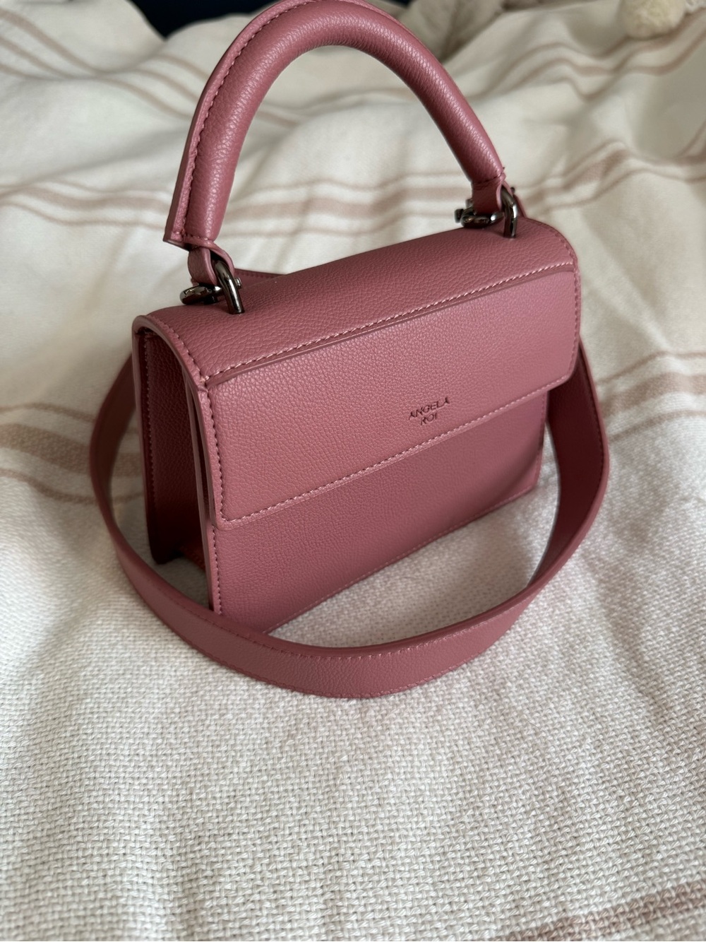 Angela Roi Hamilton satchel micro in nude pink Top-Handle Crossbody Bag